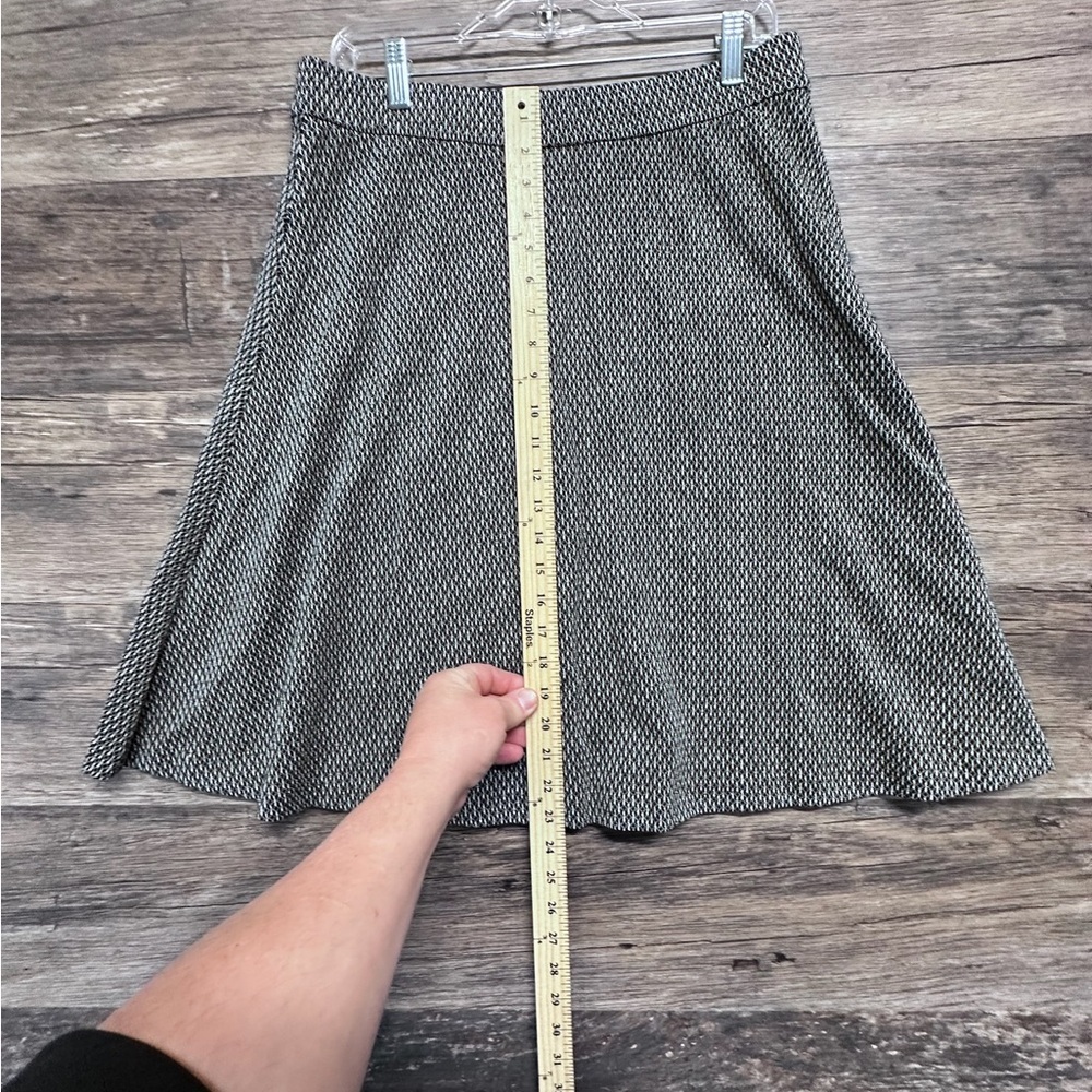 Ann Taylor Midi Black White A-Line Skirt Casual - Picture 6 of 7